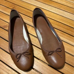 J.Crew brown leather ballet flats